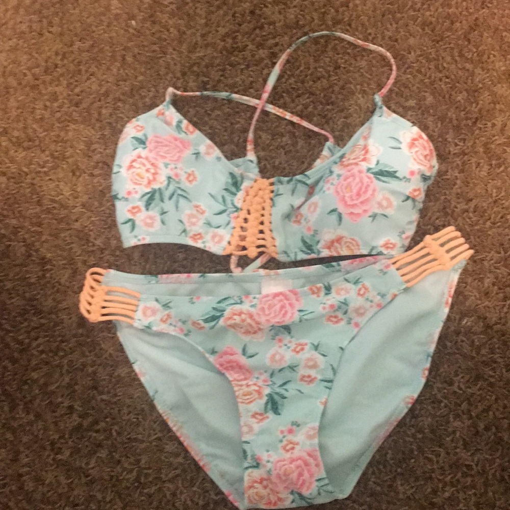 bluish green bikini